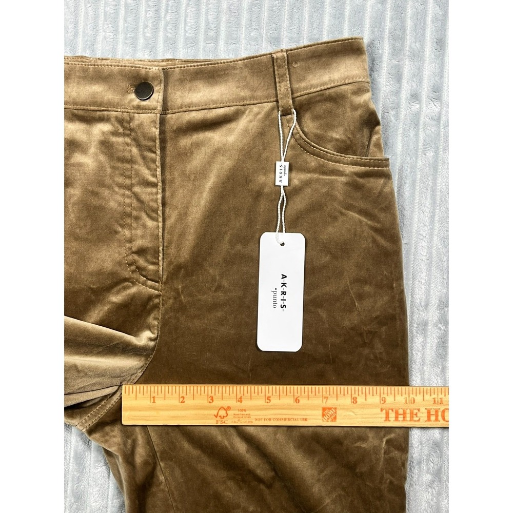 Akris Punto Caramel Velvet Flare Pants Cali Trousers Women 8 (Fits 31x27) Luxury - Picture 13 of 16